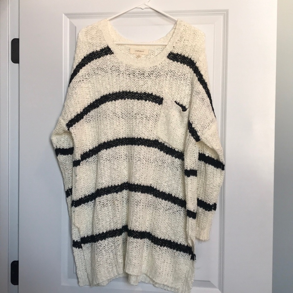 Striped oversized sweater with pocket